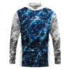 AQUATIS BLUE HIGH-PERFORMANCE HOODED SHIRT